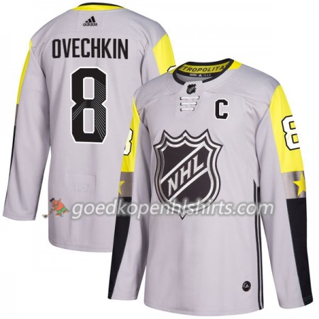 Washington Capitals Alexander Ovechkin 8 2018 NHL All-Star Metro Division Adidas Grijs Authentic Shirt - Mannen